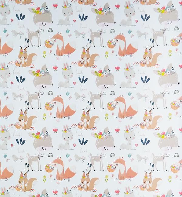 Подарунковий папір для пакування Лісові звірята 5 шт. (415000) Подарунковий папір для пакування Лісові звірята 5 шт. (415000)