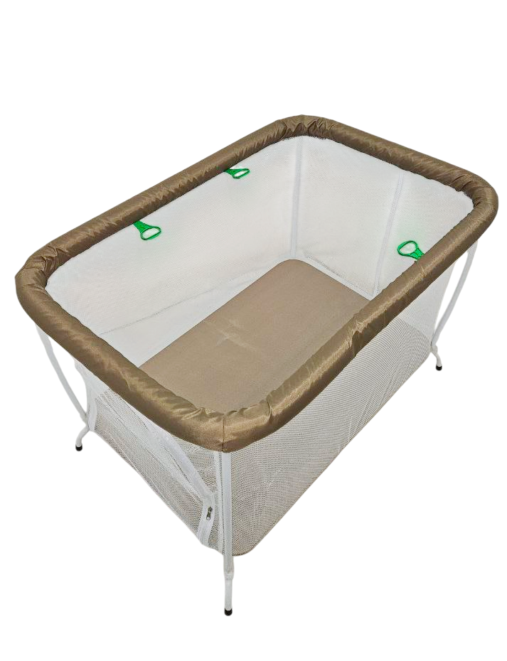 Манеж детский игровой прямоугольный Волошка с мелкой сеткой Бежевый