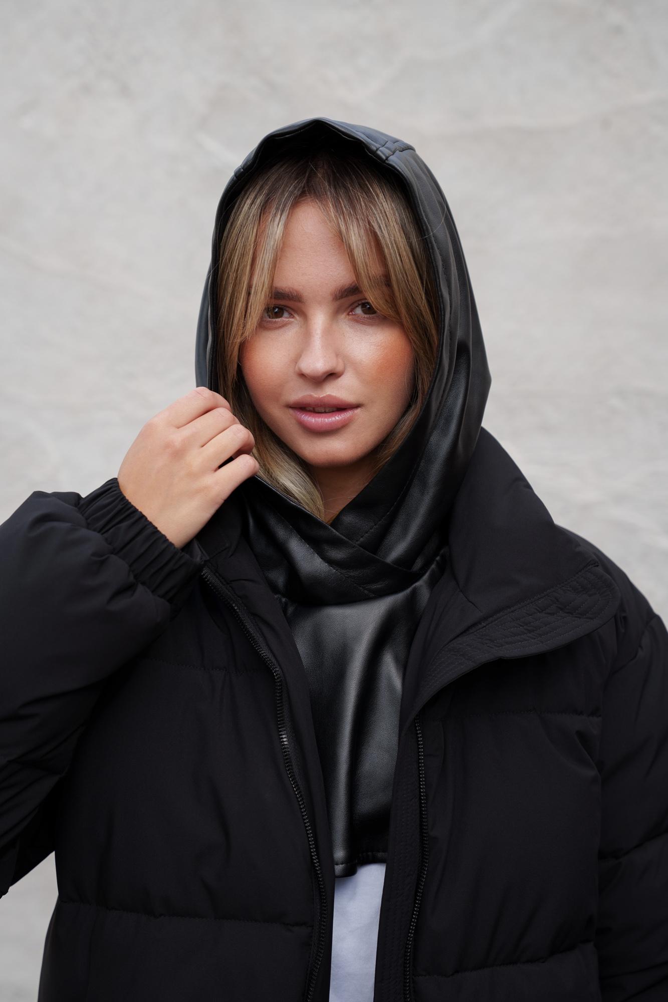 Шапка капюшон кожаная Without Brand Mathilda Black (8055926) Шапка капюшон кожаная Without Brand Mathilda Black (8055926)