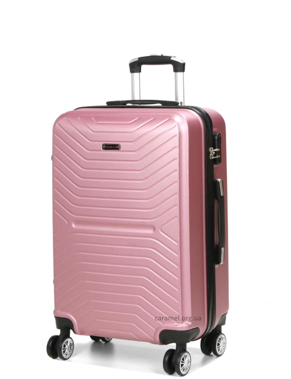 Чемодан Франция средняя Worldline M 66х43х27 см 65 л 3,4 кг Розовый (625)