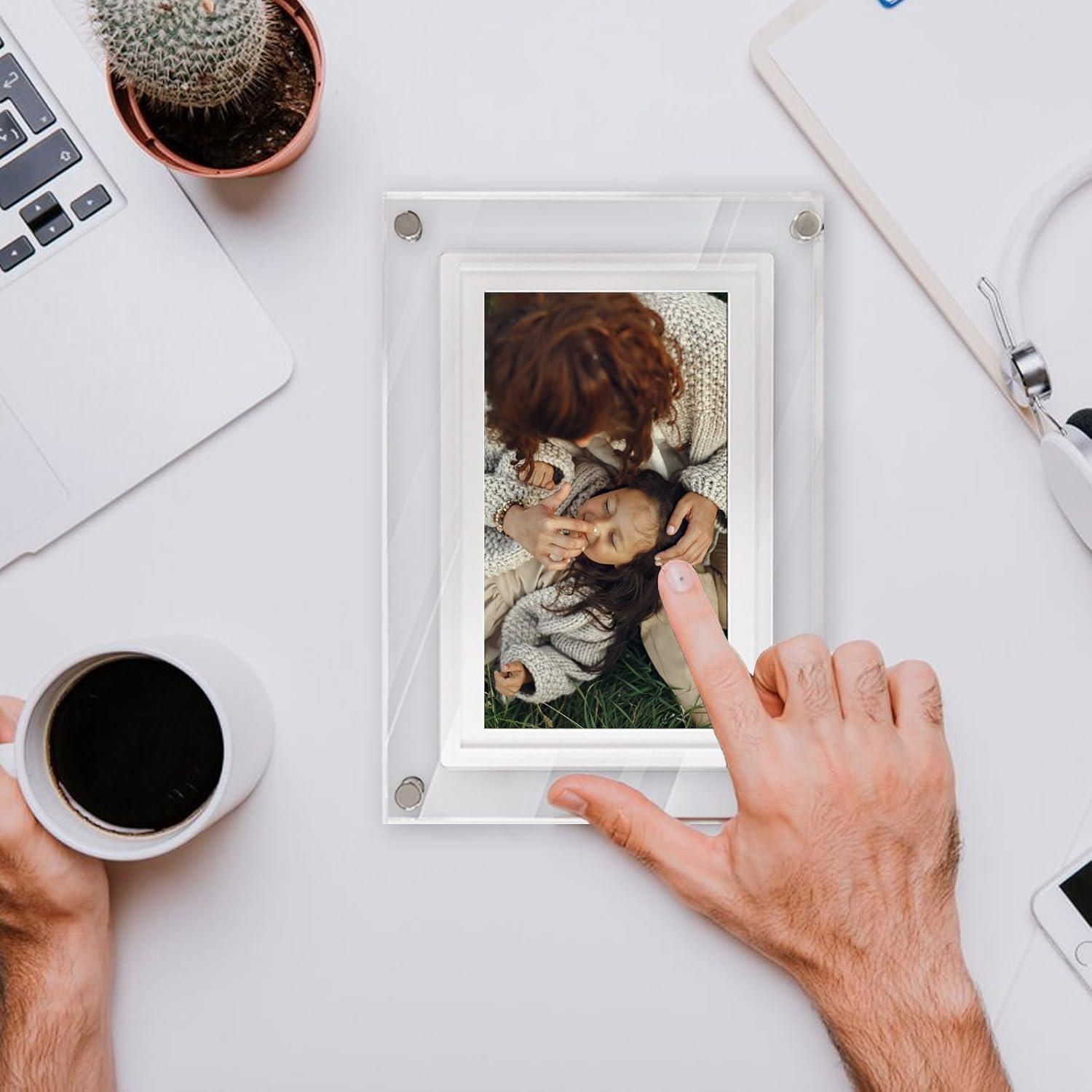 Фоторамка цифровая Wi-Fi 4 ГБ со слайдшоу и видеопроигрывателем с Прозрачный (25107568) - фото 4