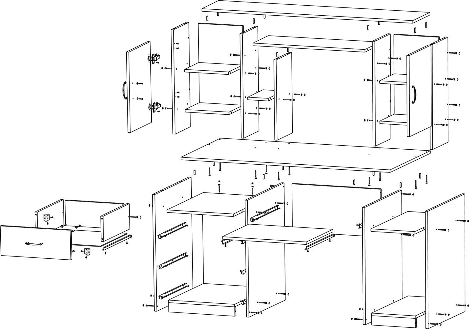 Стол компьютерный Компанит Менеджер АБС 140х59,8х142,2 см Дуб сонома - фото 3