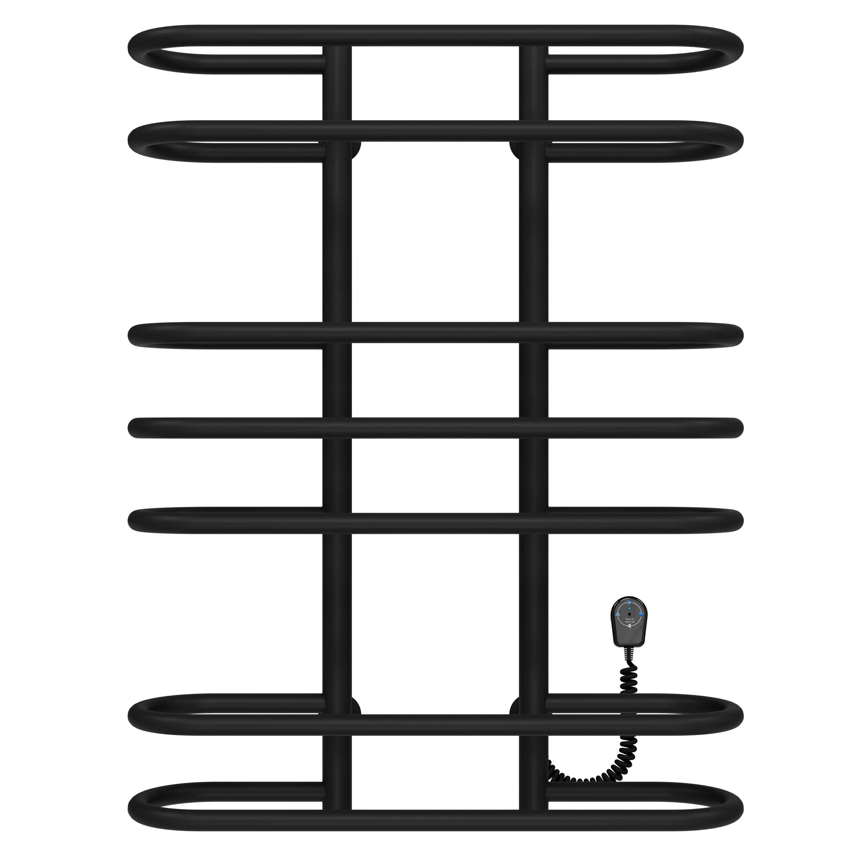Полотенцесушитель электрический Deffi Британика П7 EF16 правое подключение нержавеющая сталь 600х800 мм Черный (C.BR.80.60.7.EBR5)