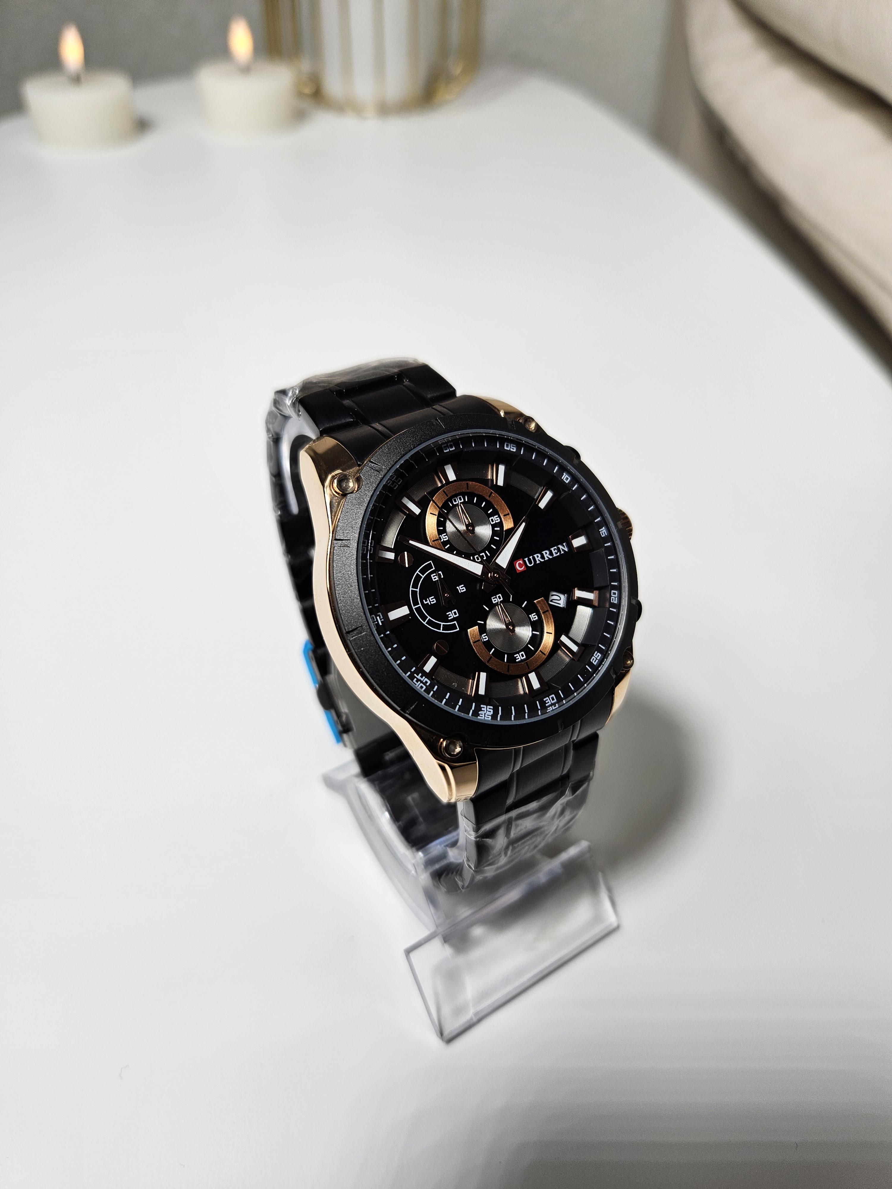 Наручний годинник чоловічий Сurren 8360 Чорний/Золотий (1102) - фото 5 Наручний годинник чоловічий Сurren 8360 Чорний/Золотий (1102) - фото 5