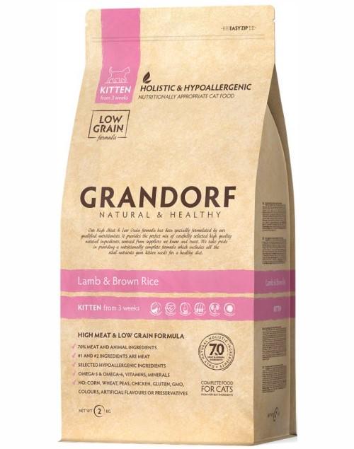 Сухой корм Grandorf Lamb&Brown Rice Kitten для котёнков от 3 недель беременных и кормящих кошек 2 кг (5404009500021)