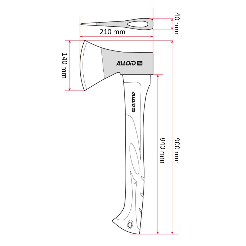 Сокира ALLOID PRO з комбінованою ручкою 1500 г 90 см (52127) - фото 2 Сокира ALLOID PRO з комбінованою ручкою 1500 г 90 см (52127) - фото 2