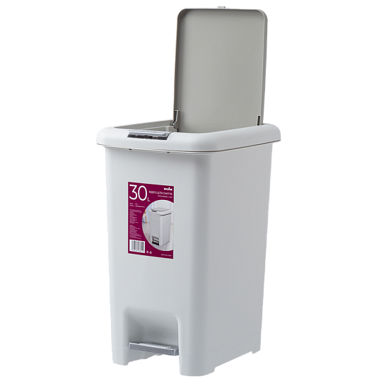 Мусорное ведро MVM BIN-01 30L GRAY с крышкой и педалью 30 л Серый (211230) - фото 3 Мусорное ведро MVM BIN-01 30L GRAY с крышкой и педалью 30 л Серый (211230) - фото 3