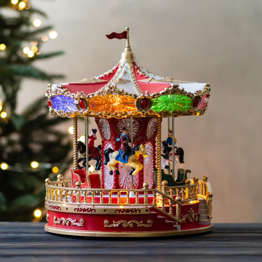 Новорічна карусель з підсвіткою та музикою Казковий вир 23х28 5 см (6026-008)