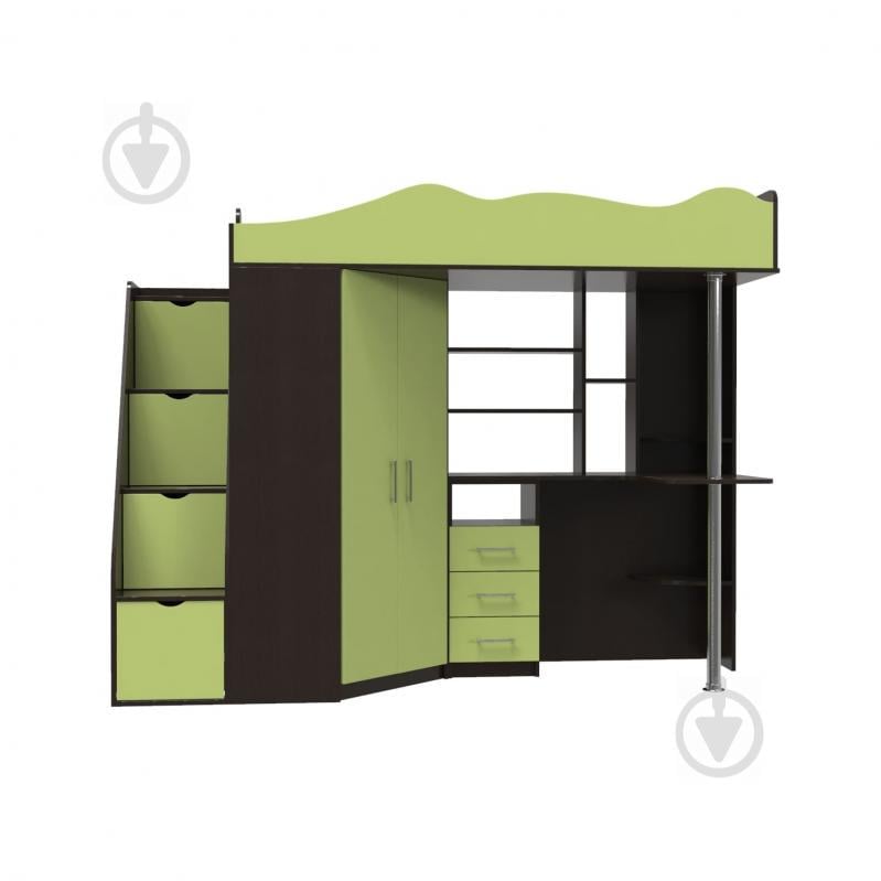 Ліжко-горище дитяче Art In Head Binky ДС37А 2332x1800x832 (ДСП) Венге та лайм (110212520) Ліжко-горище дитяче Art In Head Binky ДС37А 2332x1800x832 (ДСП) Венге та лайм (110212520)