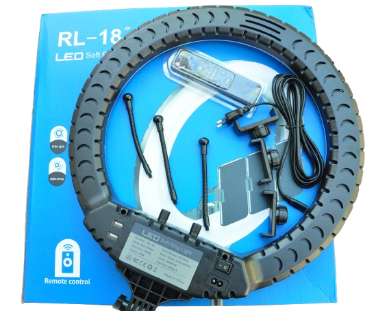 Лампа светодиодная кольцевая RL-18 с усиленным штативом 45 см 55 Вт (2472511831) Лампа светодиодная кольцевая RL-18 с усиленным штативом 45 см 55 Вт (2472511831)