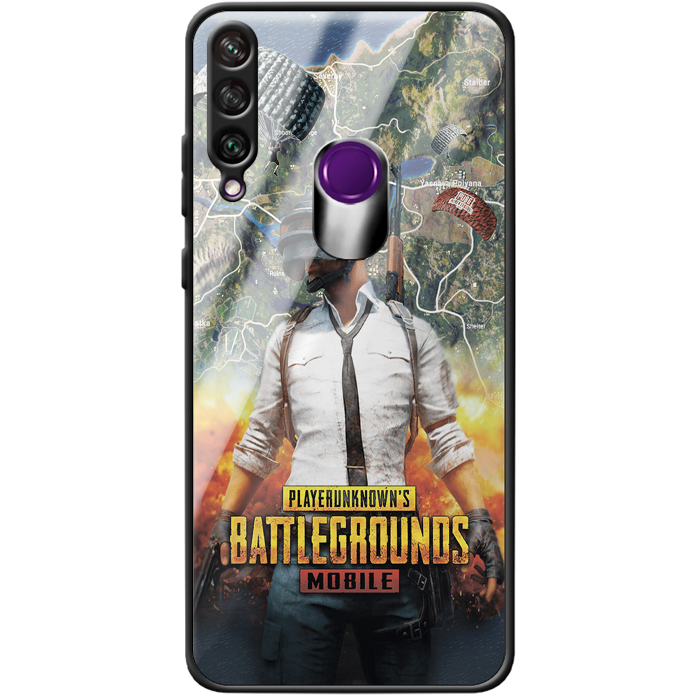 Чехол Boxface Huawei Y6p PUBG Mobile Черный силикон со стеклом (40017-up2309-40863)