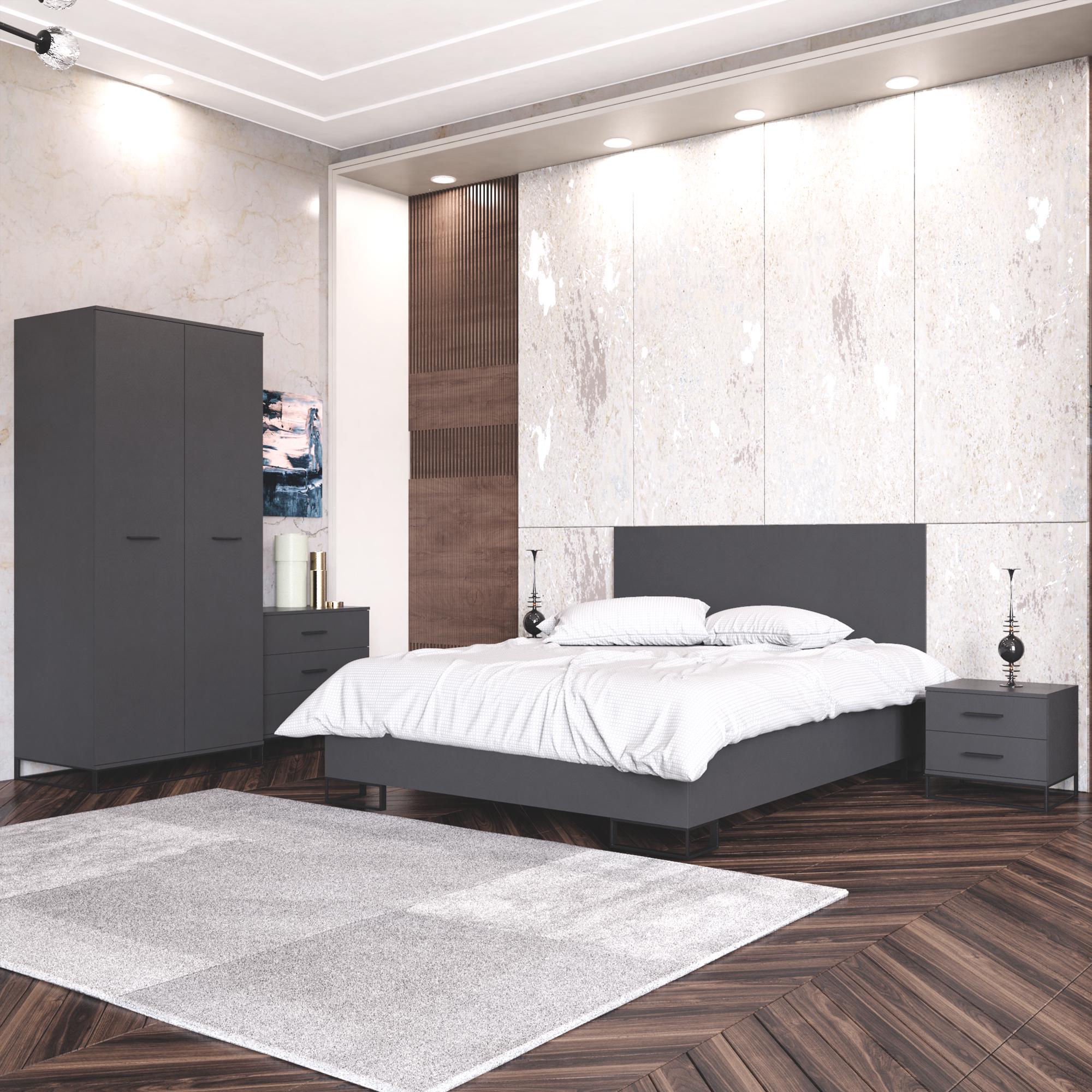 Ліжко Ascet 1,6 м 1670x1000x2060 мм Графіт (GAAS09070000030) - фото 2 Ліжко Ascet 1,6 м 1670x1000x2060 мм Графіт (GAAS09070000030) - фото 2