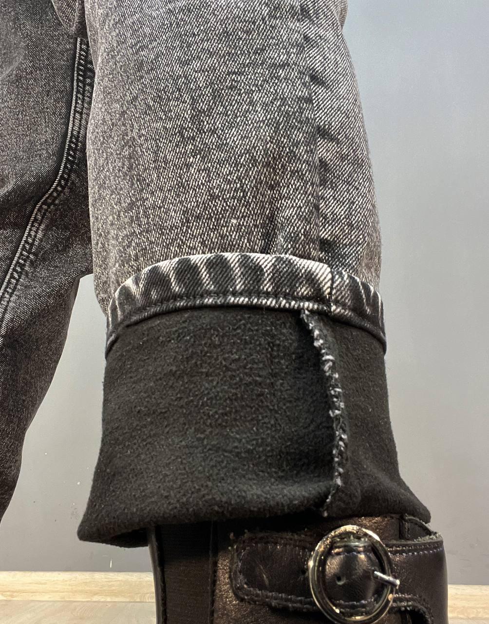 Джинси жіночі Vanver 81957 МОМ на резинці шнурок утеплені батал р. 31 Чорний (3112) - фото 6