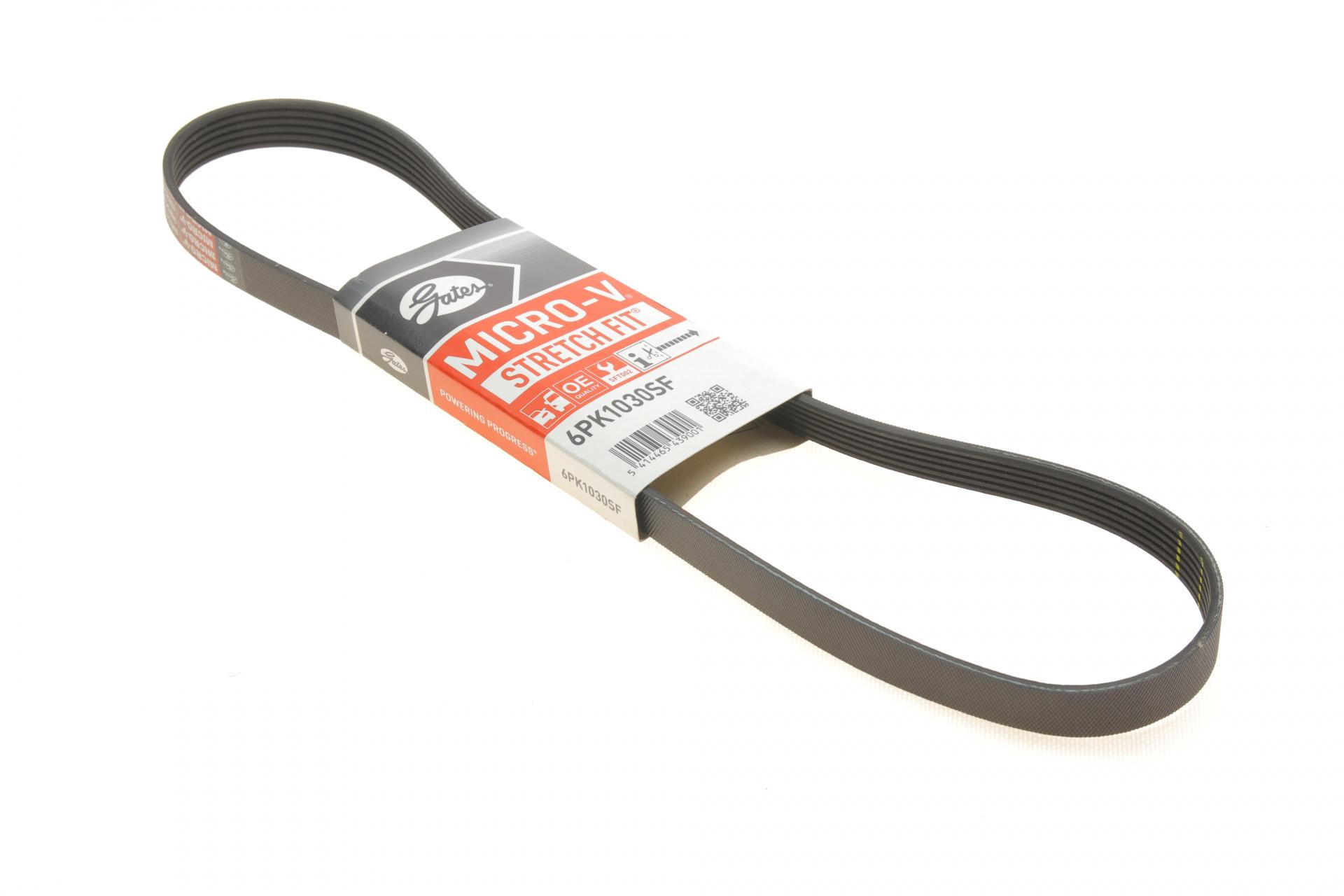 Ремінь генератора GATES для Ford C-Max II/Focus III/Fiesta VI/Mondeo IV 1.2-1.6LPG 07- (6PK1030SF)