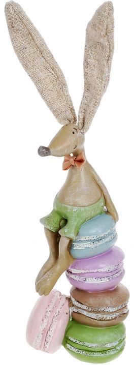 Декоративная статуэтка Зайчик с пирожными 6,5х6,5х23,5 см полистоун (BD-831-857)