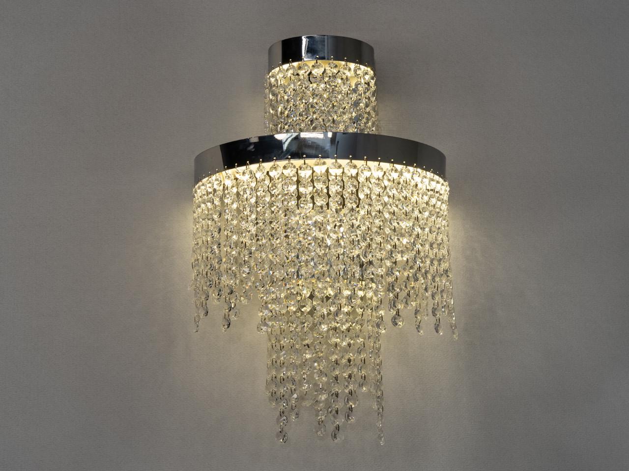 Бра для гостиной/спальни 376-B CH LED каскадный Хром (2816779391)