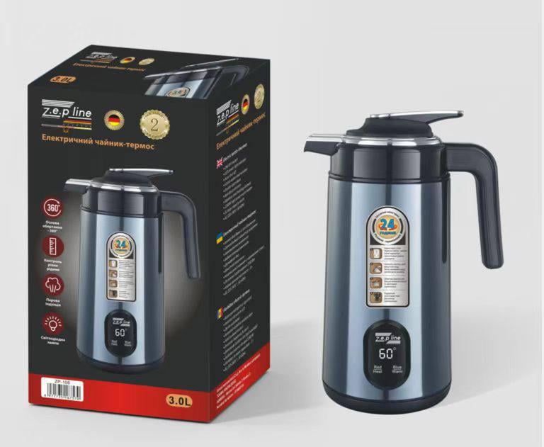Электрочайник-термос Zepline ZP-123-G 3 л 2200 Вт Серый