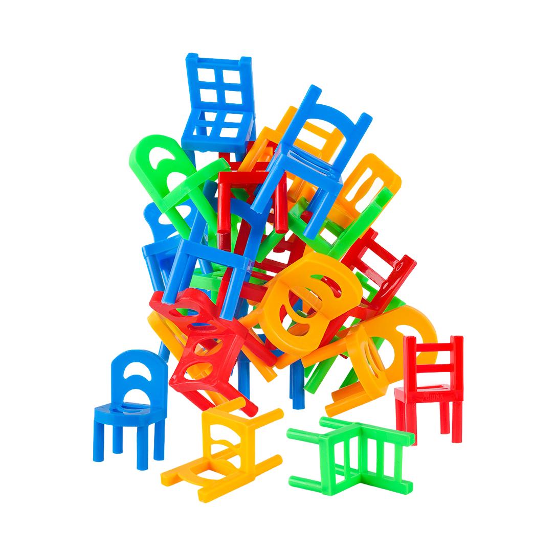 Настільна гра інтерактивна Джанга дженга Монтессорі Стільці для дітей та дорослих 48 ел. (DGNSTL-0768)