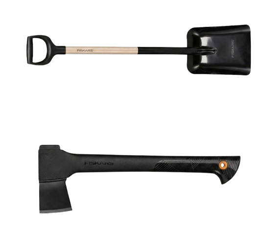 Лопата совкова Fiskars PRIMA FSC із теслярською сокирою Solid A10 Чорний (1066727105108)