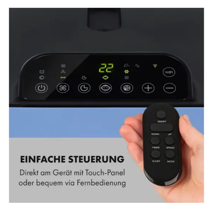 Кондиционер напольный KLARSTEIN Kraftwerk Smart 12K 3в1 3,4 кВт (26255562) - фото 4 Кондиционер напольный KLARSTEIN Kraftwerk Smart 12K 3в1 3,4 кВт (26255562) - фото 4