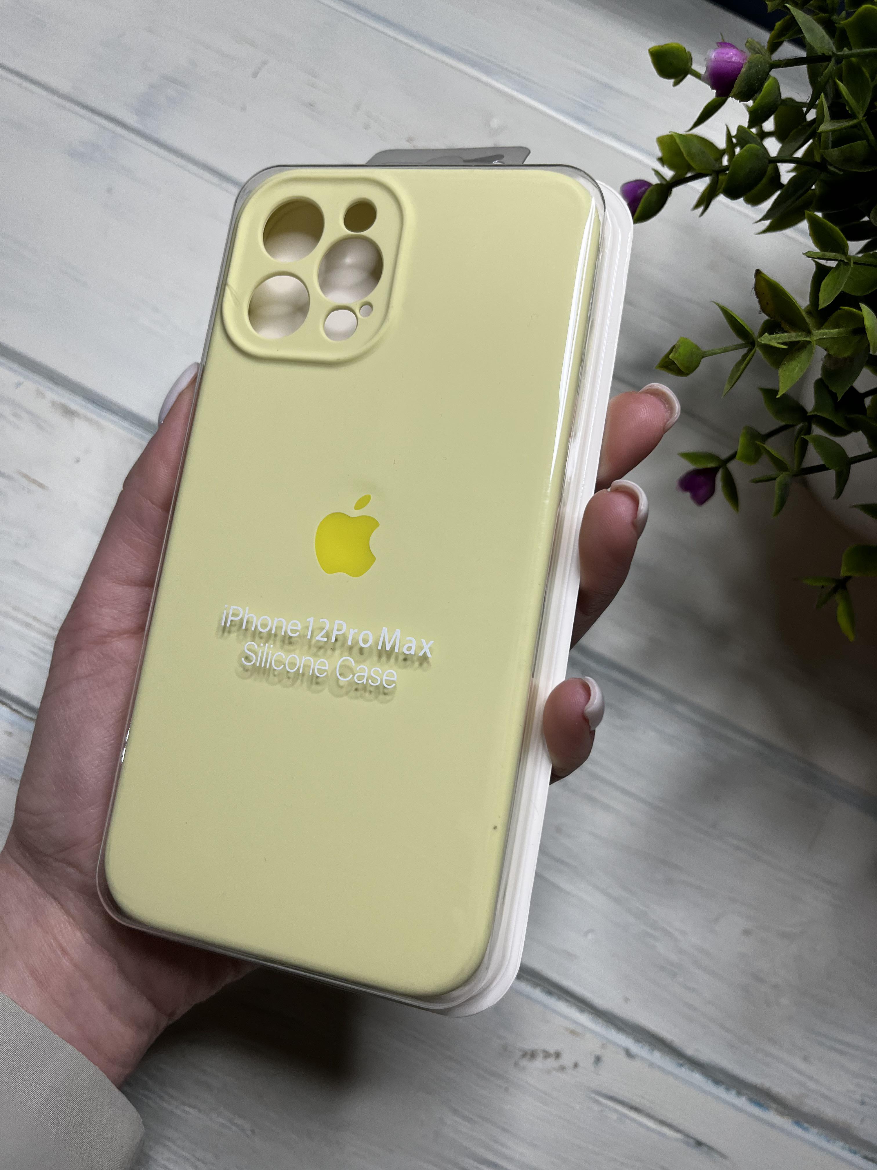 Чохол накладка на iPhone (Айфон) 12 Pro Max квадратні борти silicone case full camera на apple