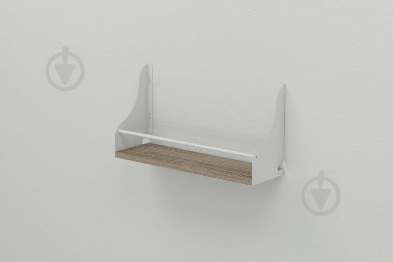 Полка настенная Ferrum-decor Изи 260x600x150 металл Белый ДСП Сонома Трюфель 16 мм (IZI0033)