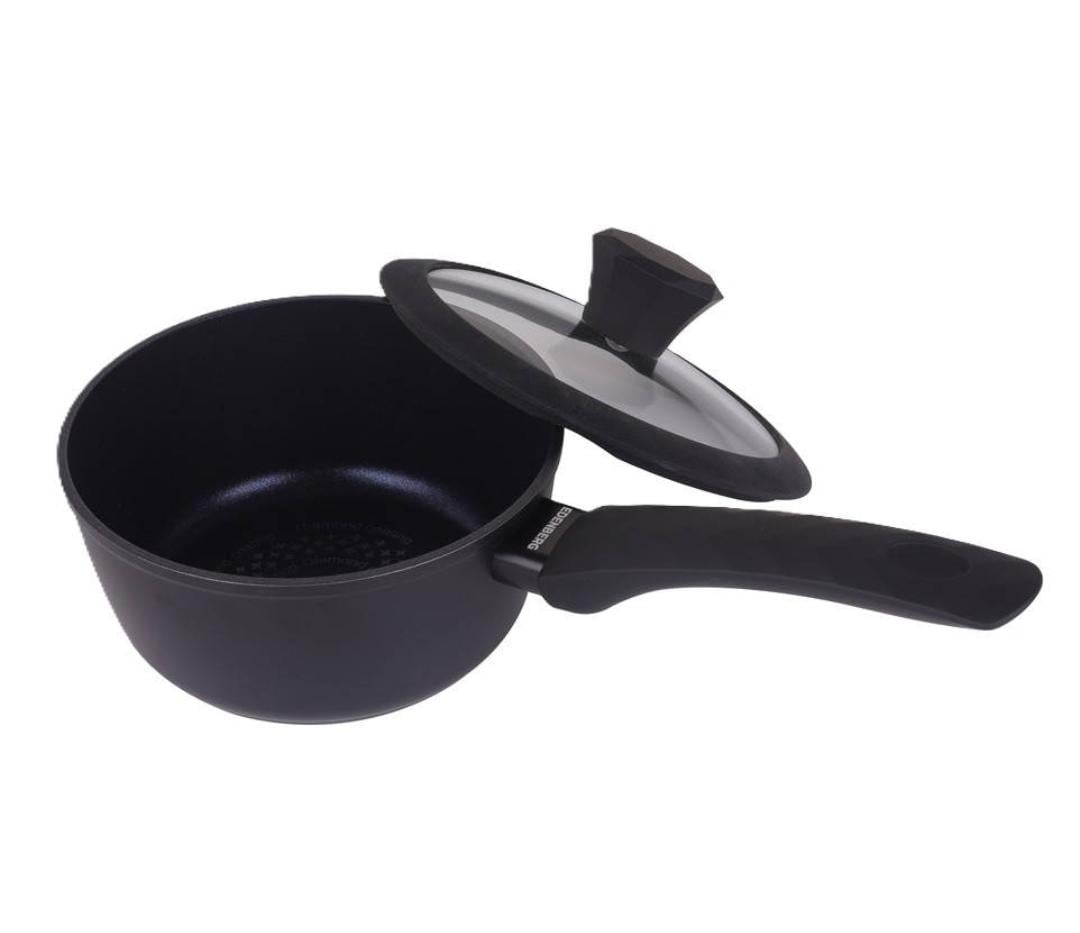 Ковш Edenberg EB-3482 с крышкой и алмазным антипригарным покрытием 1,5 л 18 см Черный (EB-3482)