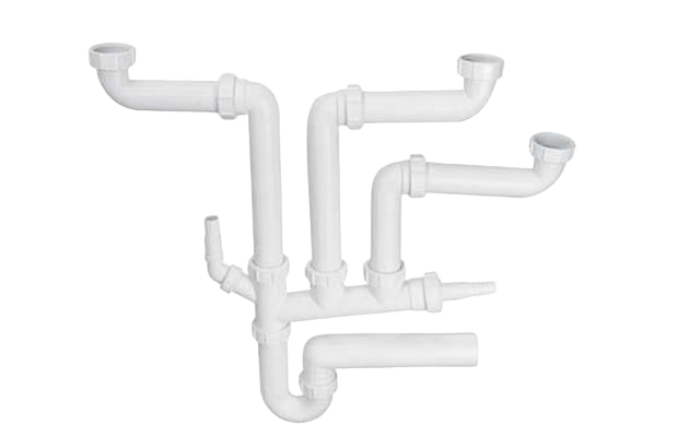 Сифон для кухонной мойки тройной Mcalpine многофункциональный с отводами (SSK3-50)
