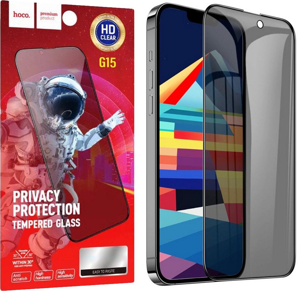 Защитное стекло Hoco Privacy iPhone 15 Pro (36394)