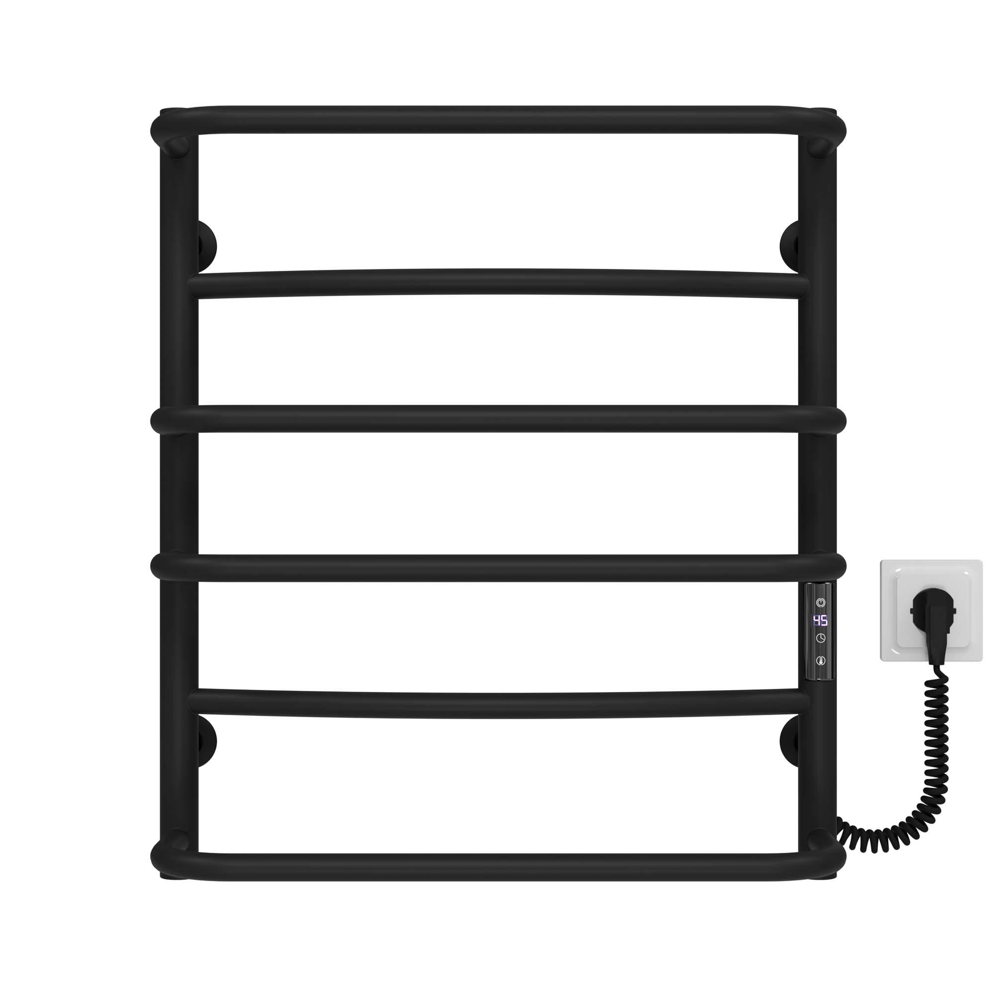 Полотенцесушитель электрический Deffi Аквамикс П6 JD03 правое подключение нержавеющая сталь 500x600 мм Черный (C.AM.60.50.6.EBR1)