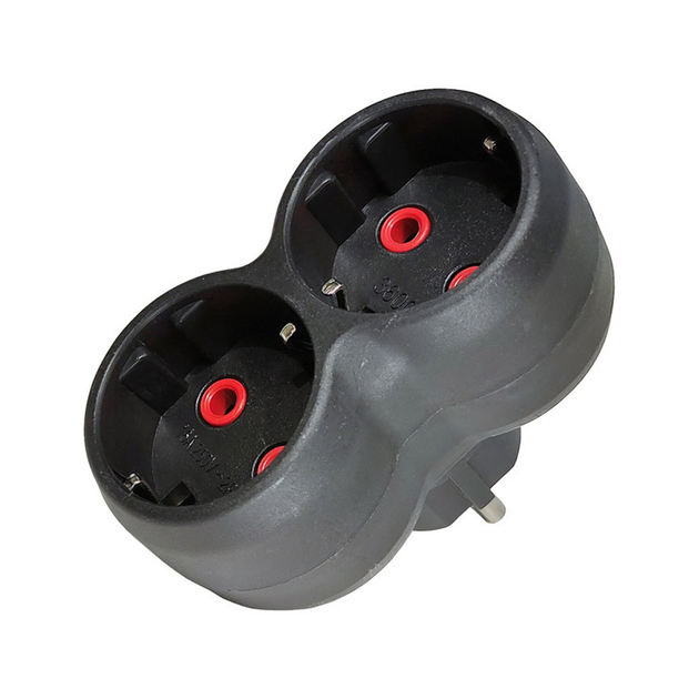 Двійник із заземленням Neomax NX1112 Чорний