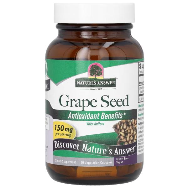 Экстракт виноградных косточек Nature's Answer Grape Seed 150 мг 60 вег. капс. (000022164) Экстракт виноградных косточек Nature's Answer Grape Seed 150 мг 60 вег. капс. (000022164)
