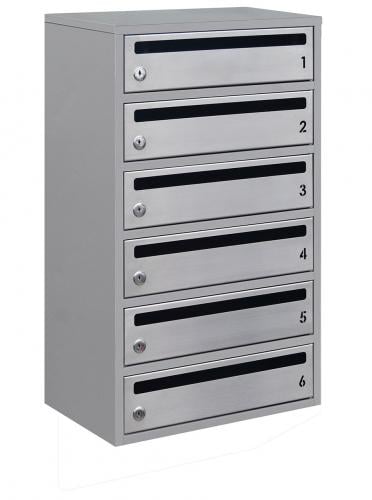 Почтовый ящик Lev-metal Е2-06.F на 6 секций 675x390x250 мм Серый (22060105)