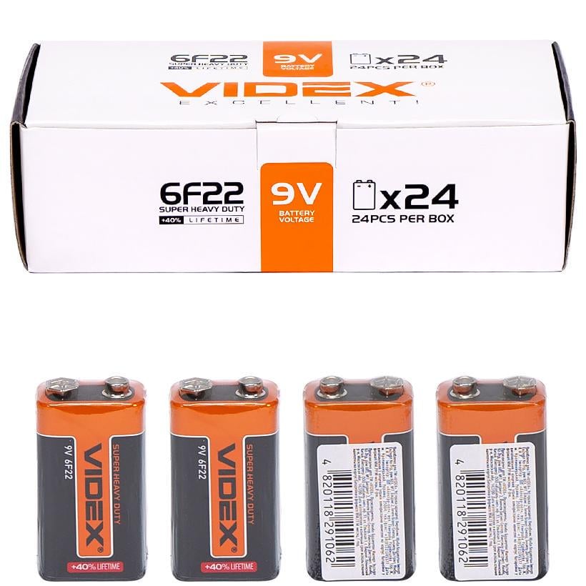 Батарейка Videx 9V 6F22 крона