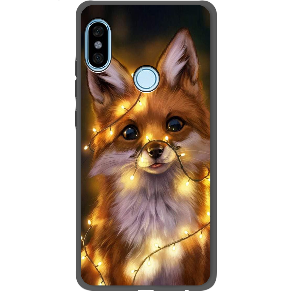 Чехол BoxFace Xiaomi Redmi Note 5 / Note 5 Pro Рождественская лиса Черный силикон (32971-up2399-34771)