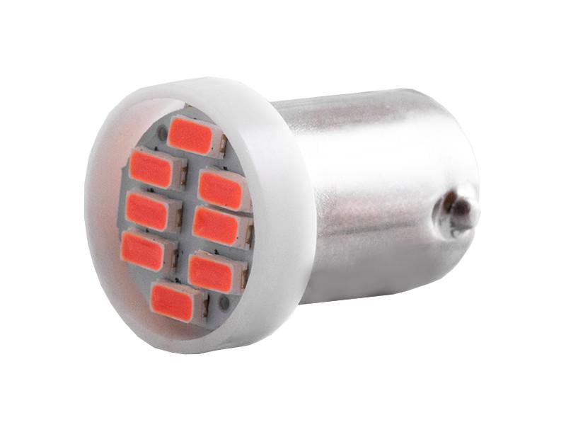 Автолампа светодиодная BA9S T4W 12 В SMD3014-8led Красный (2743)