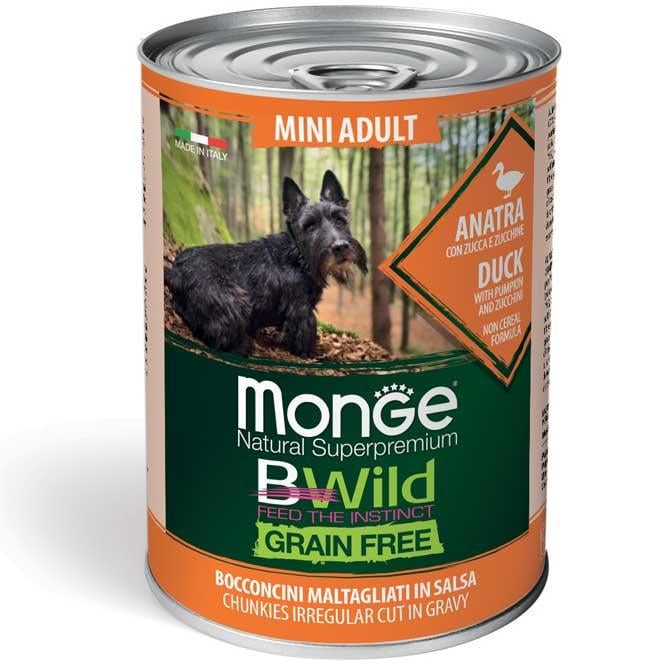 Корм для дорослих собак Monge dog wet BWild Mini Качка з гарбузом та цукіні 400 г (800947002638)