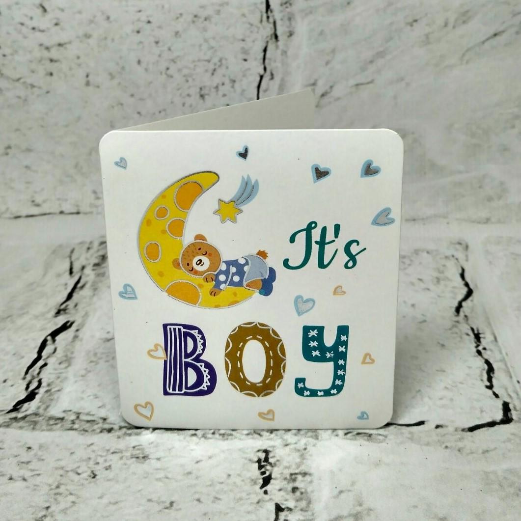 Открытка подарочная It's a boy Baby Shower 7,1х8,2 см (5503-1714)