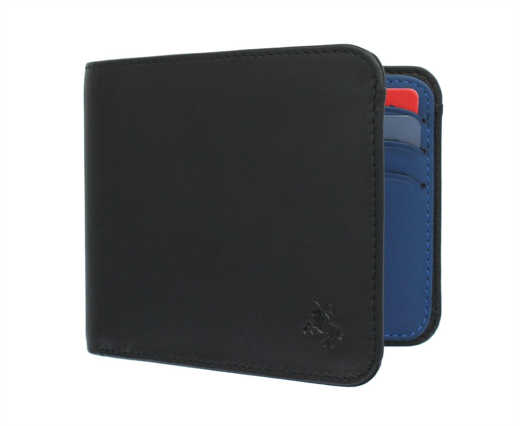 Кошелек мужской кожаный Visconti VSL35 Trim c RFID Black-Cobalt