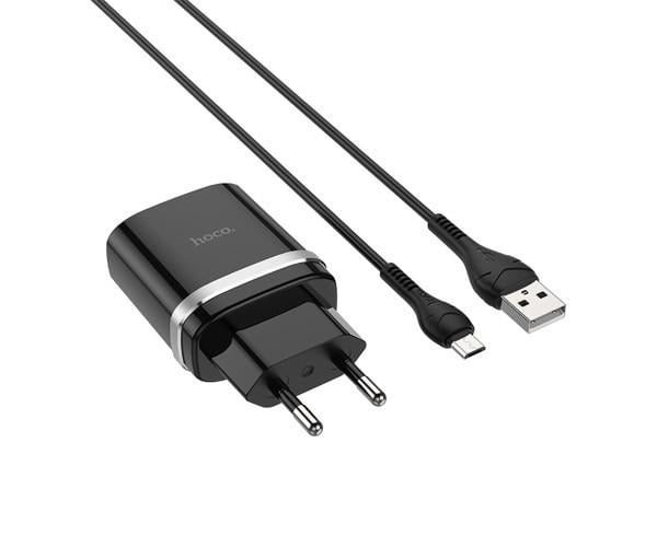 Устройство сетевое зарядное Hoco C12Q 3.0A QC 3.0 microUSB 1 м Black - фото 4