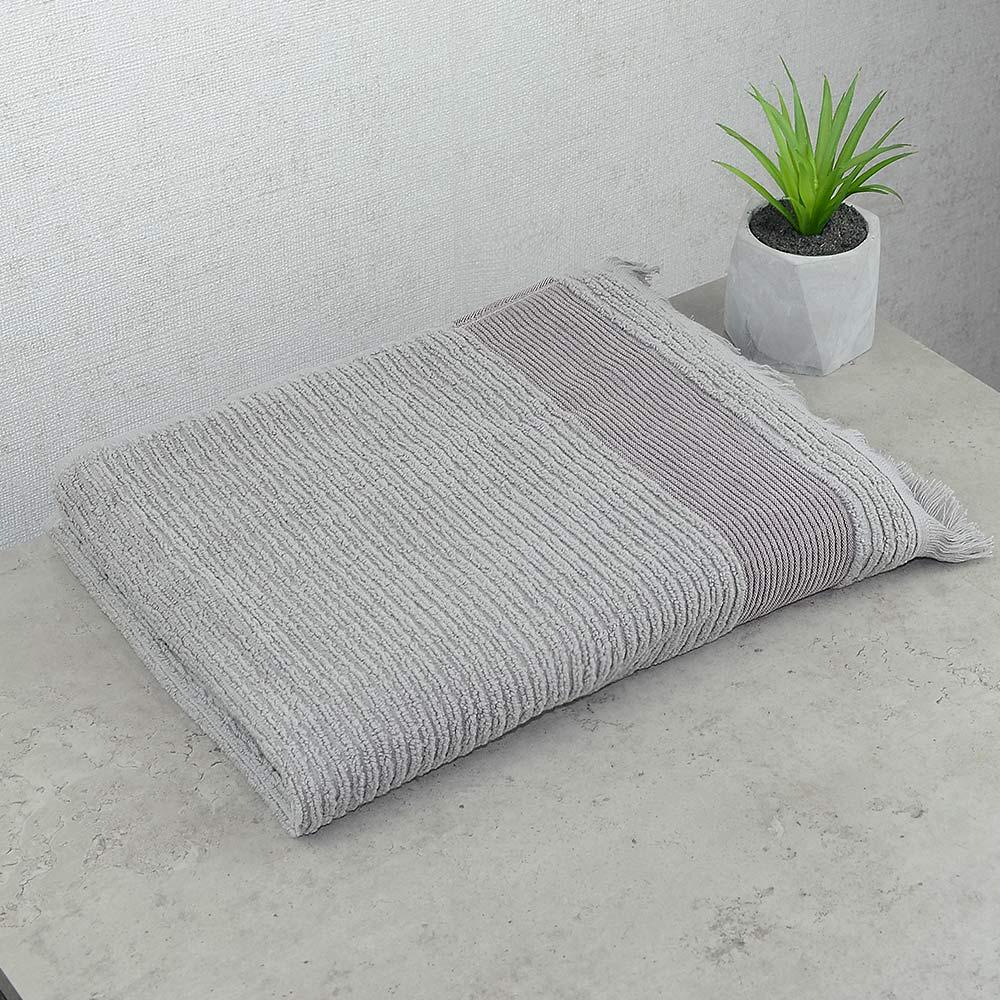 Махровое полотенце с бахромой GM Textile 50х90 см Серый