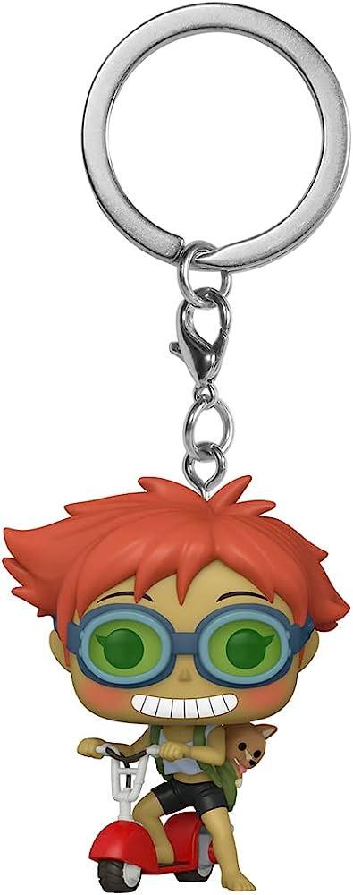 Дитяча ігрова фігурка-брелок Funko Pop Cowboy Bebop Edward On Scooter w/Ein 4 см (K CB ES wE 1215)