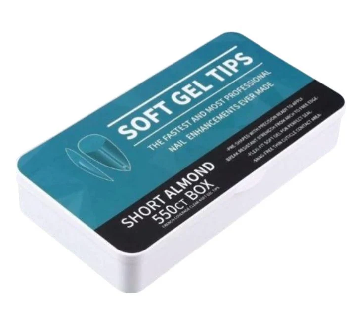 Типсы для ногтей мягкие гелевые Короткий мегдаль 550 шт. р. 0-11 (2664364881)