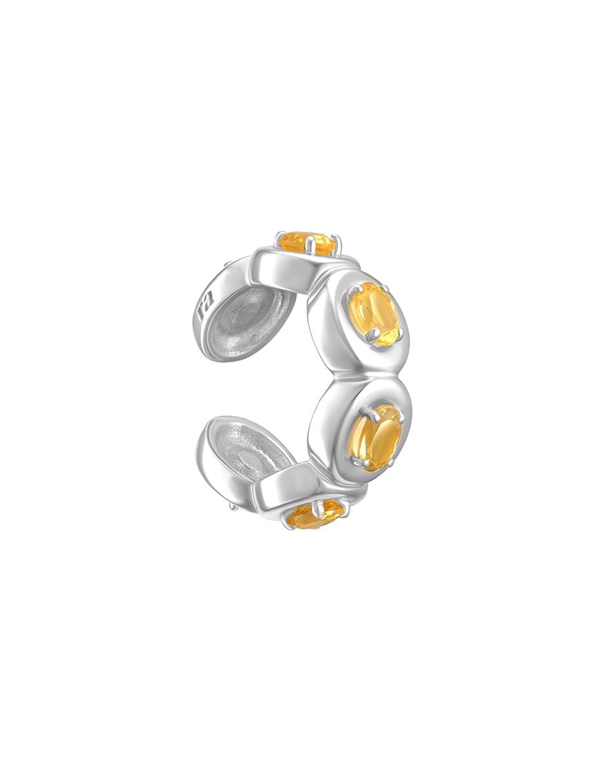 Каф-каблучка Splash Yellow жіноча RIMMART JEWELRY срібна р. 17