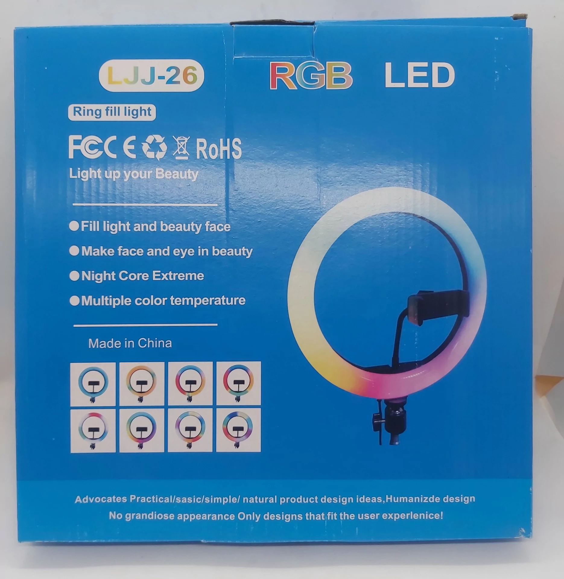 Лампа кольцевая для селфи MJJ-26 USB LED RGB + держатель (900263) - фото 8