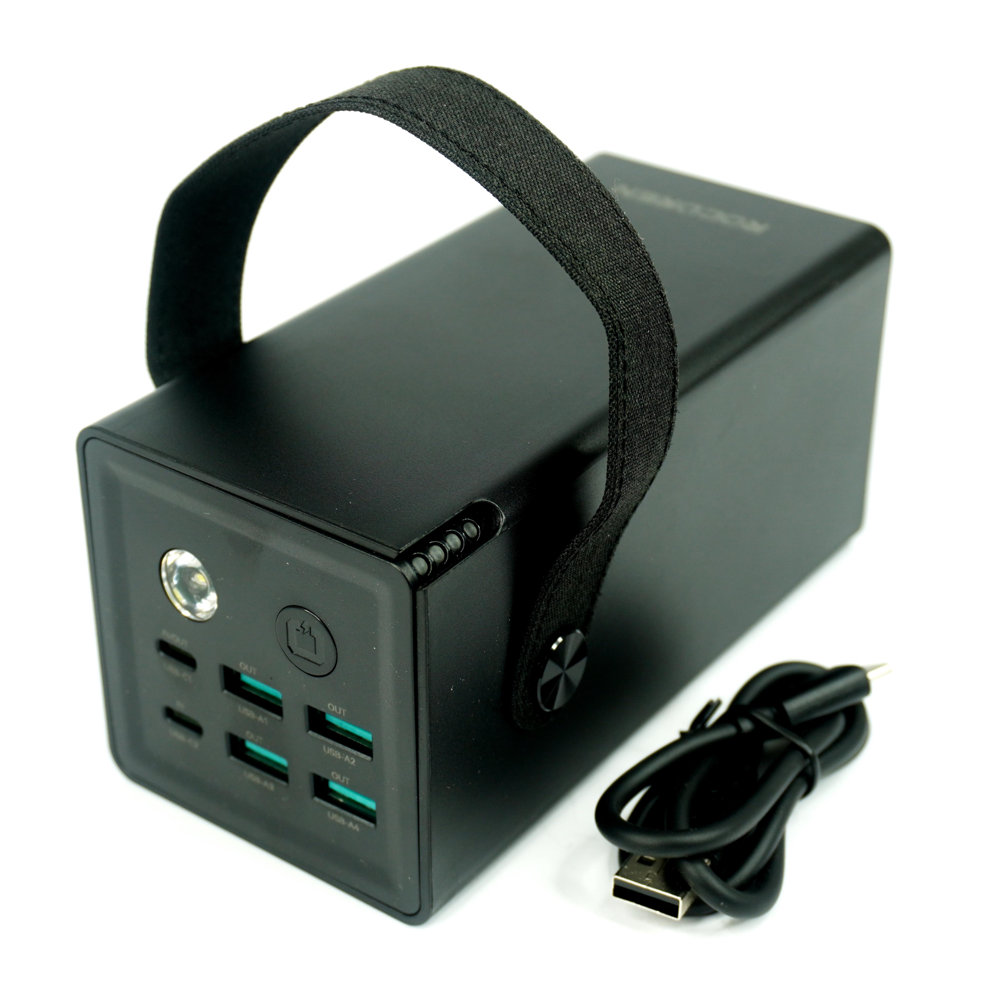 Повербанк Rocoren на 50000 мАч 22.5 W (4А+2С) с 6 USB-портами и фонариком (060115) - фото 2