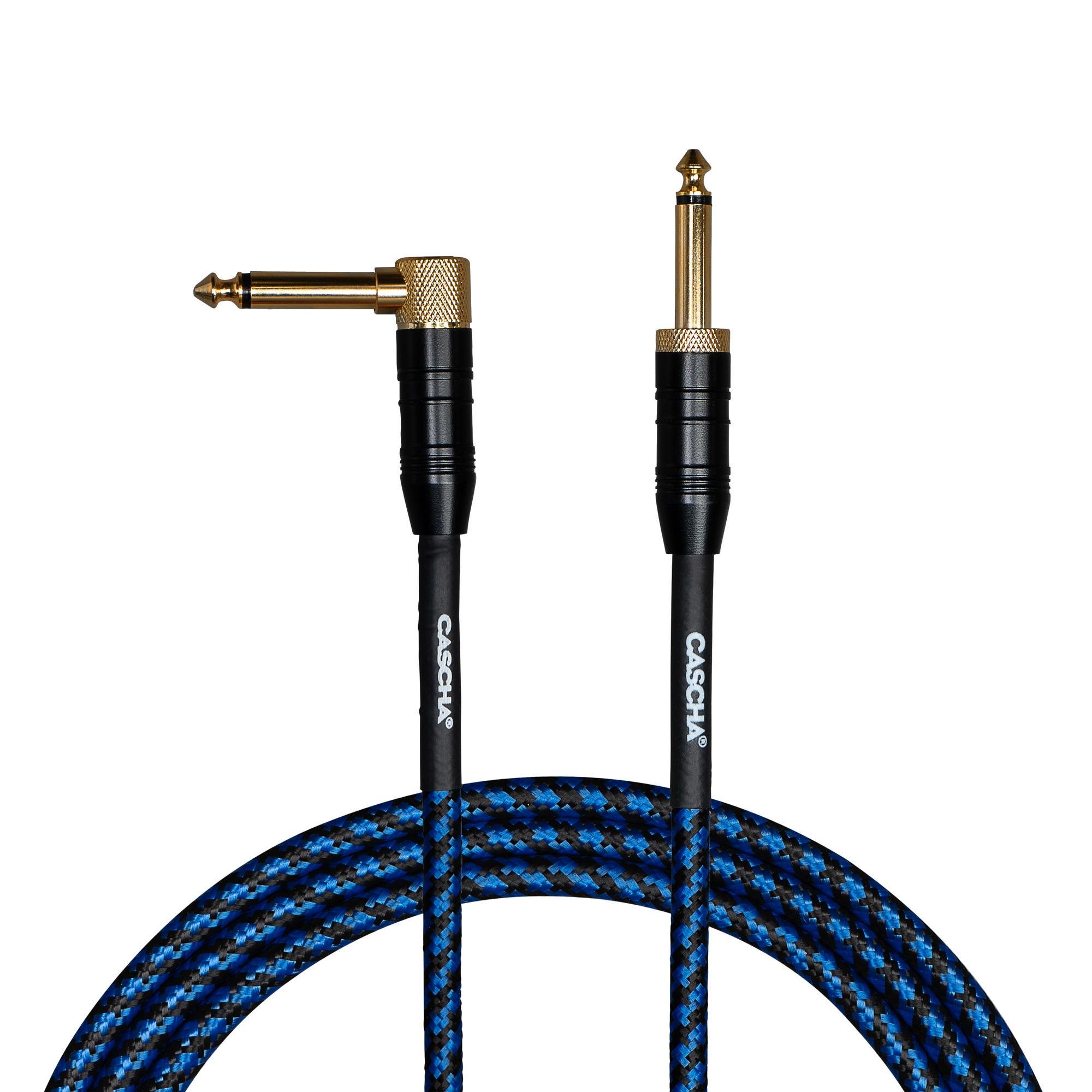 Кабель инструментальный Cascha CCP-G2ABL6 Professional Line Guitar Cable Tweed 6 м Blue (67325)