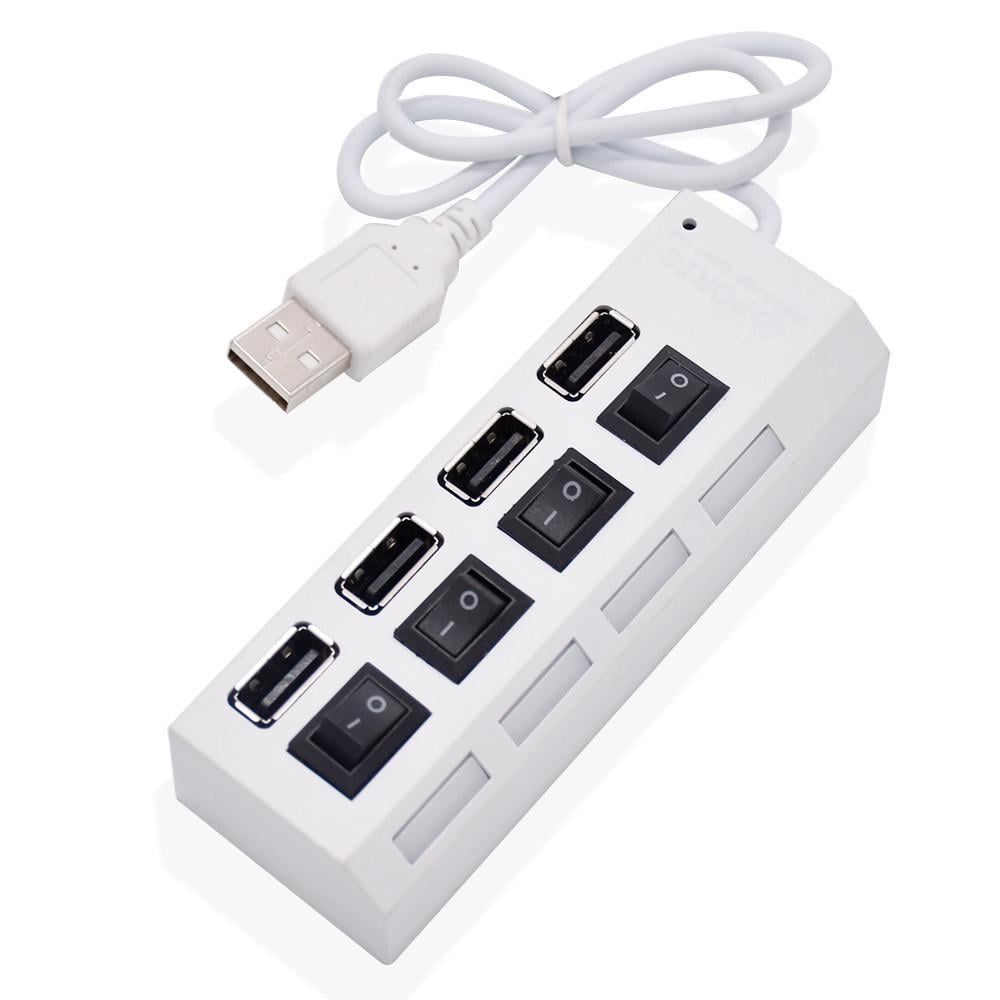 USB 2.0 Hub Digital Lion UH-01 на 4 USB порты с переключателем Белый