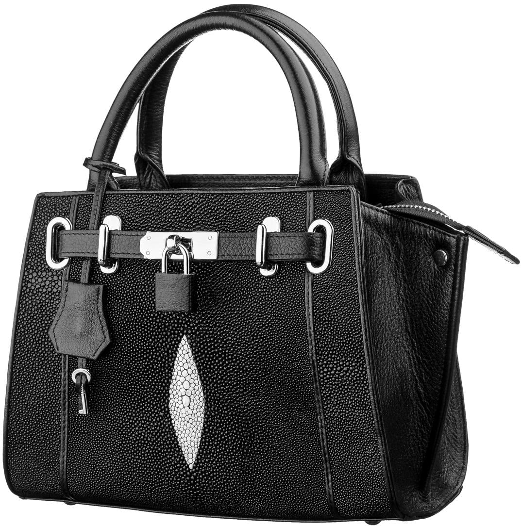 Сумка Stingray leather 18220 из натуральной кожи морского ската Черный