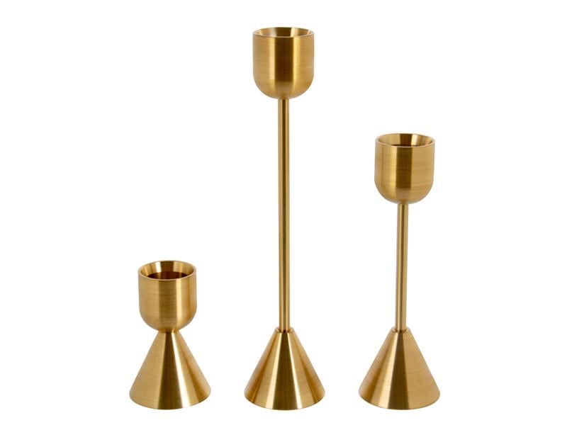 Набор декоративных подсвечников Lefard 18/13/7 см 3 шт. Золотой
